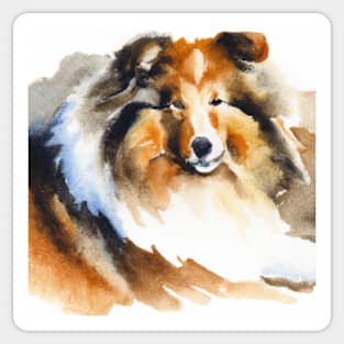 Shetland Sheepdog Watercolor Painting - Dog Lover Gifts Sticker